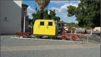 Bahnfahrzeuge vor dem Bahnhof in Windhoek